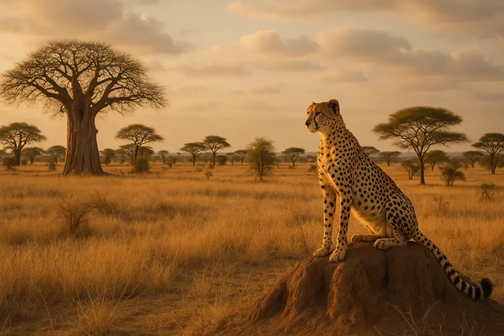 8 Days the Best of Tanzania-_Cheetah at Sunset-custom tanzania safaris private and group tours